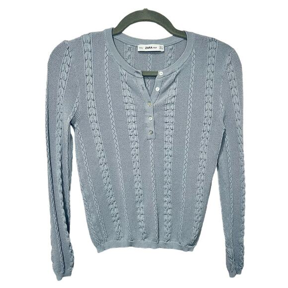 Zara Tops - Zara Knit Long Sleeve Half-Button Top sz MED